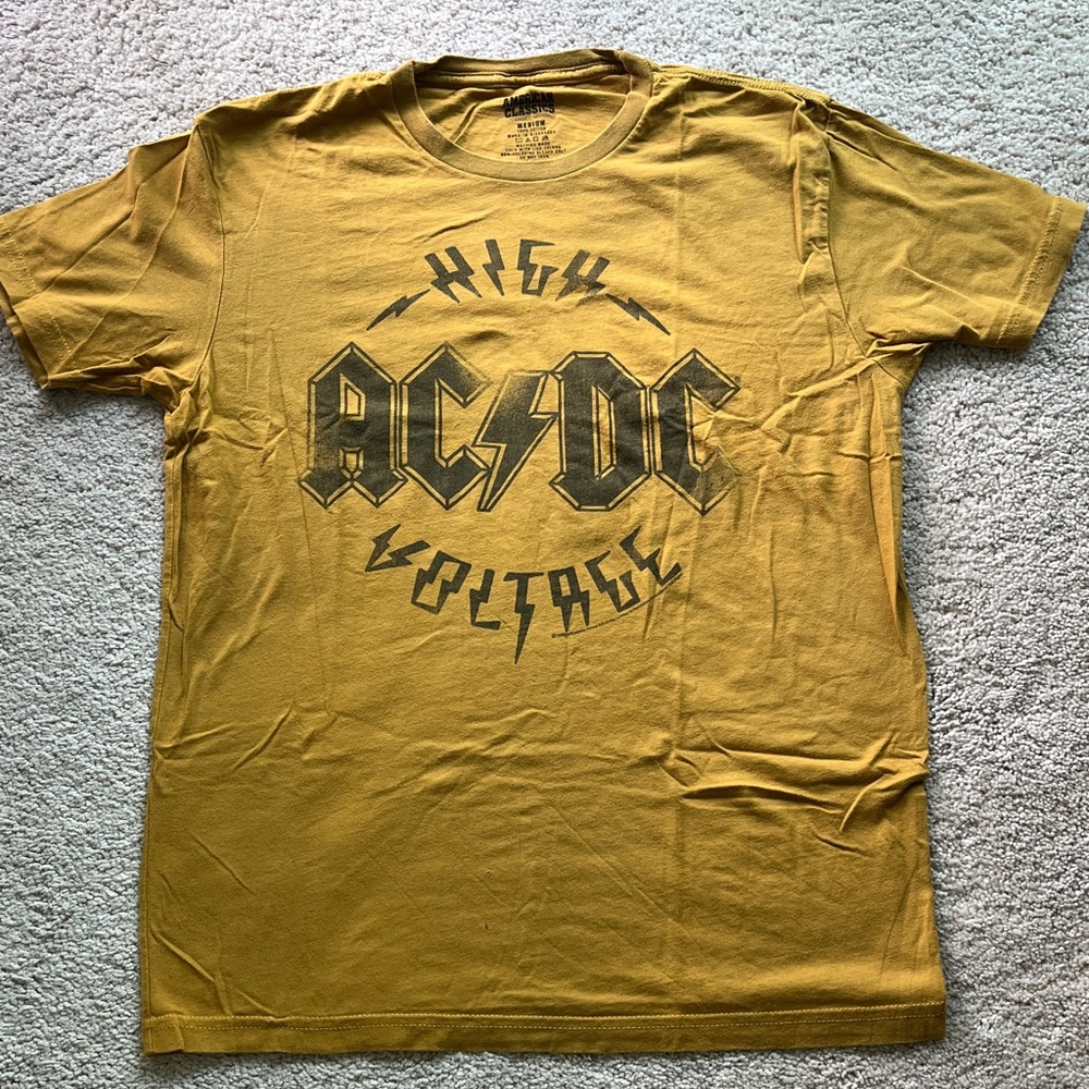 AC/DC High Voltage Graphic Tee - Mustard